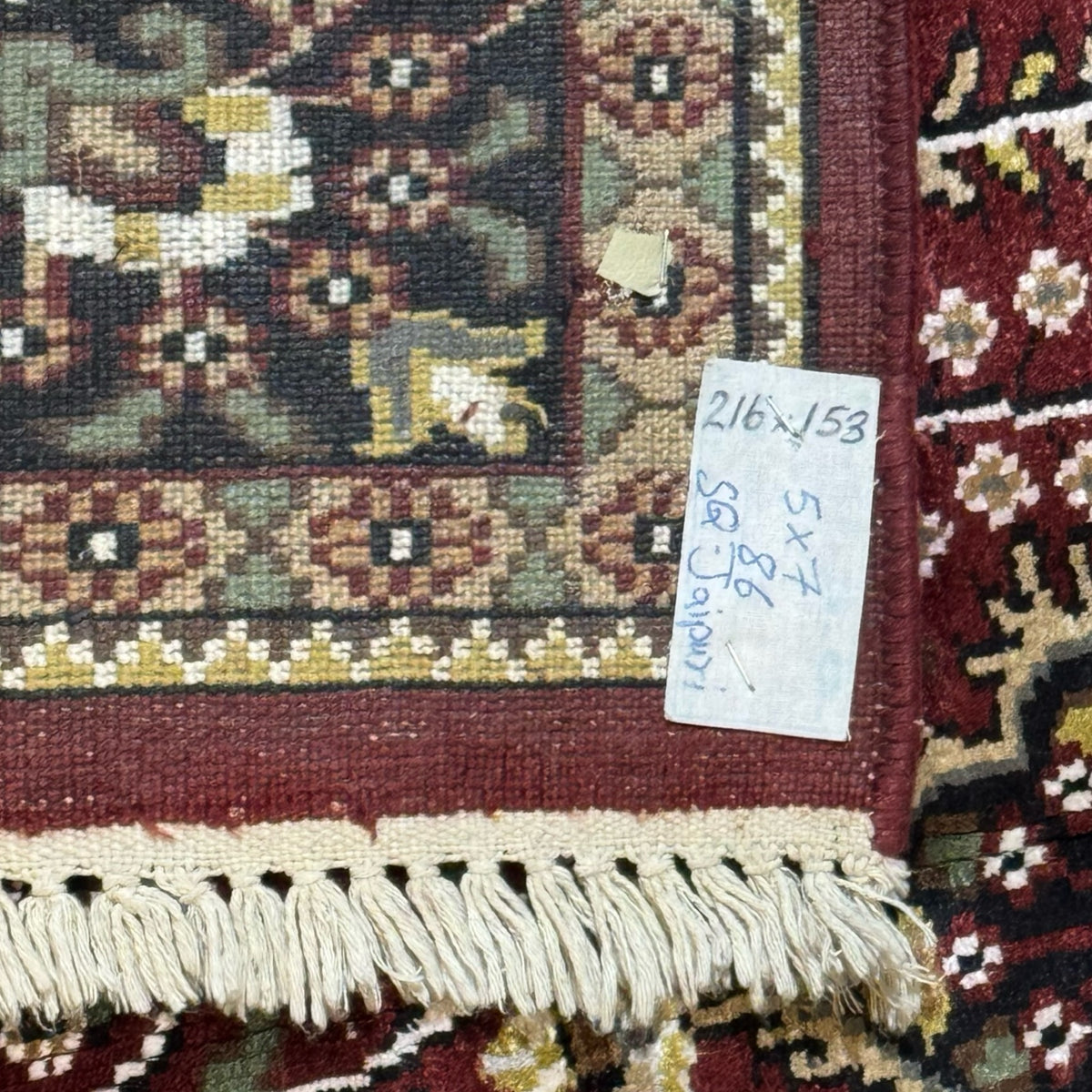 216 x 153 cm Hand Knotted Indian Silk Jaipur Oriental Rug