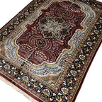 216 x 153 cm Hand Knotted Indian Silk Jaipur Oriental Rug