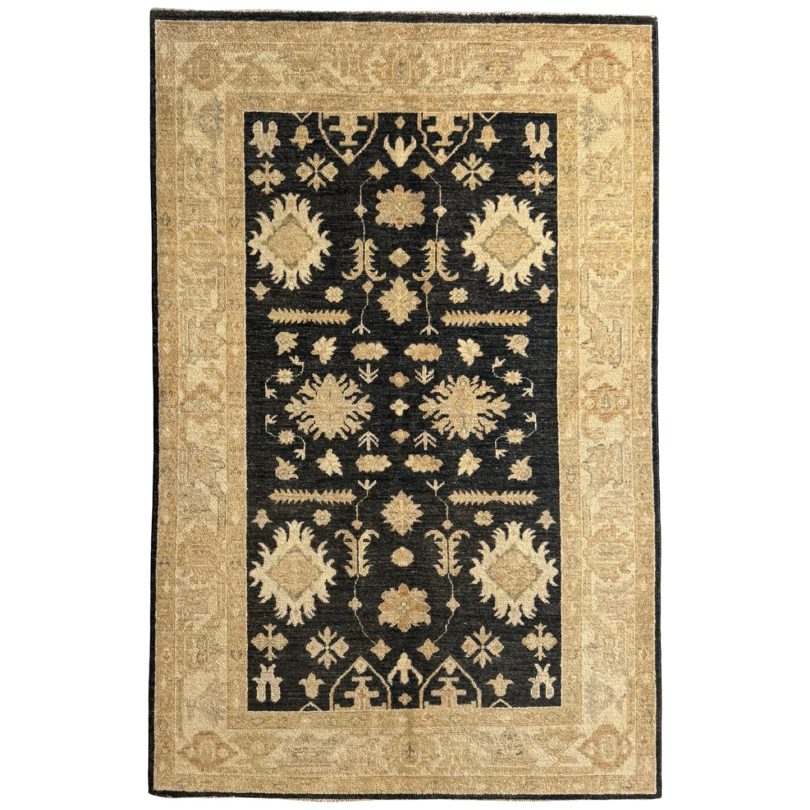 185 x 119 cm Afghan Chobi Hand-Knotted Wool Rug