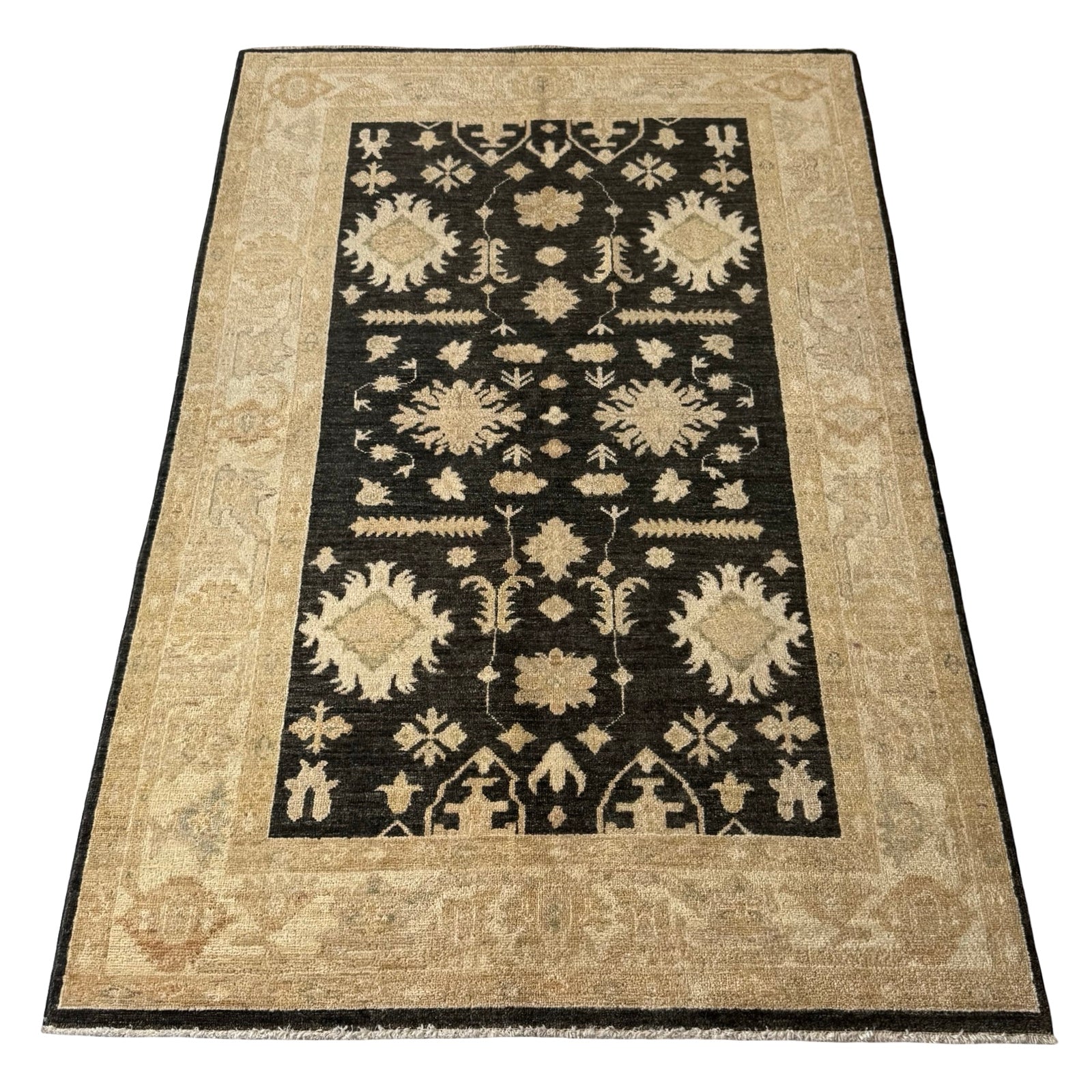 185 x 119 cm Afghan Chobi Hand-Knotted Wool Rug