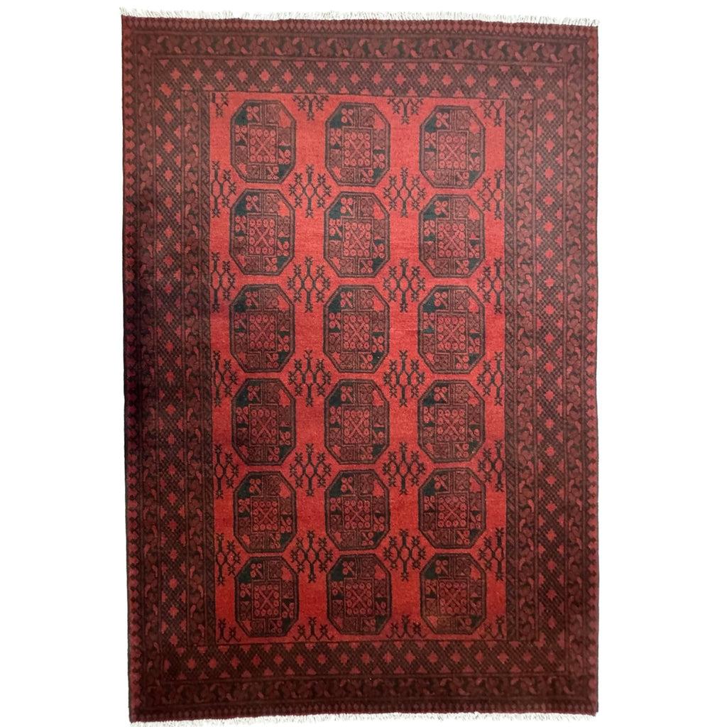 282 x 187 cm Hand Knotted Afghan Akche – Wool Rug