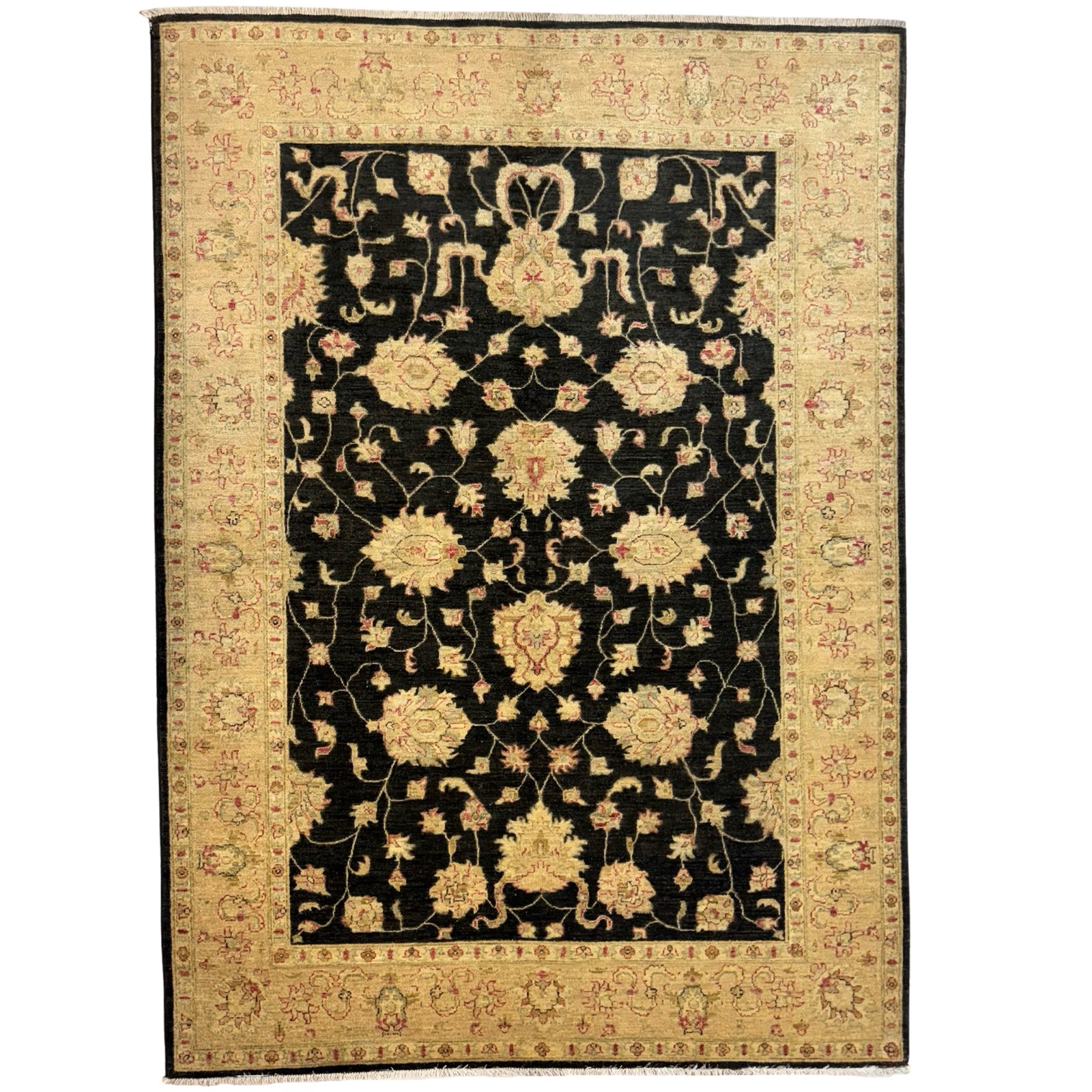 242 x 172 cm Afghan Chobi Hand-Knotted Wool Rug