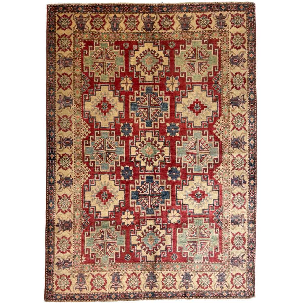 268 x 191 cm Hand Knotted Afghan Kazak Wool Rug