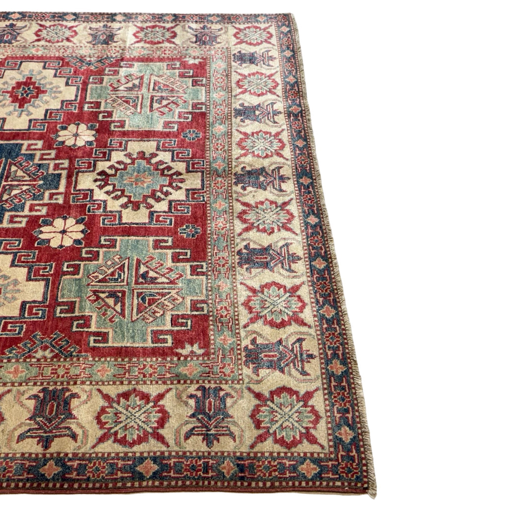 268 x 191 cm Hand Knotted Afghan Kazak Wool Rug