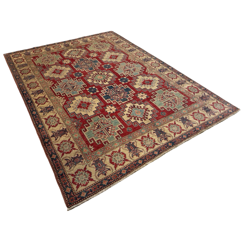 268 x 191 cm Hand Knotted Afghan Kazak Wool Rug