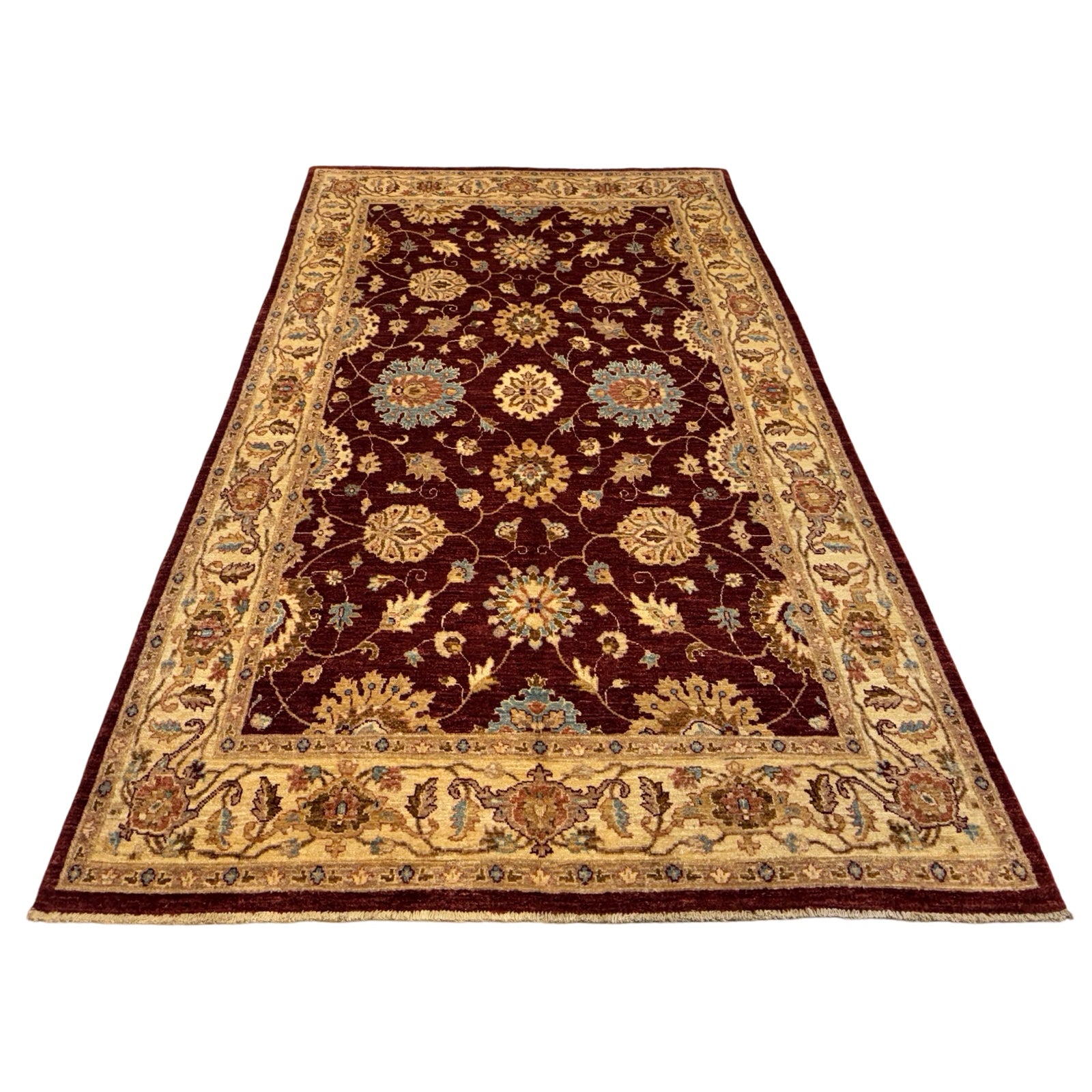 269 x 158 cm Afghan Chobi Ziegler Hand-Knotted Wool Rug