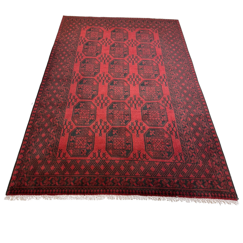 282 x 187 cm Hand Knotted Afghan Akche – Wool Rug