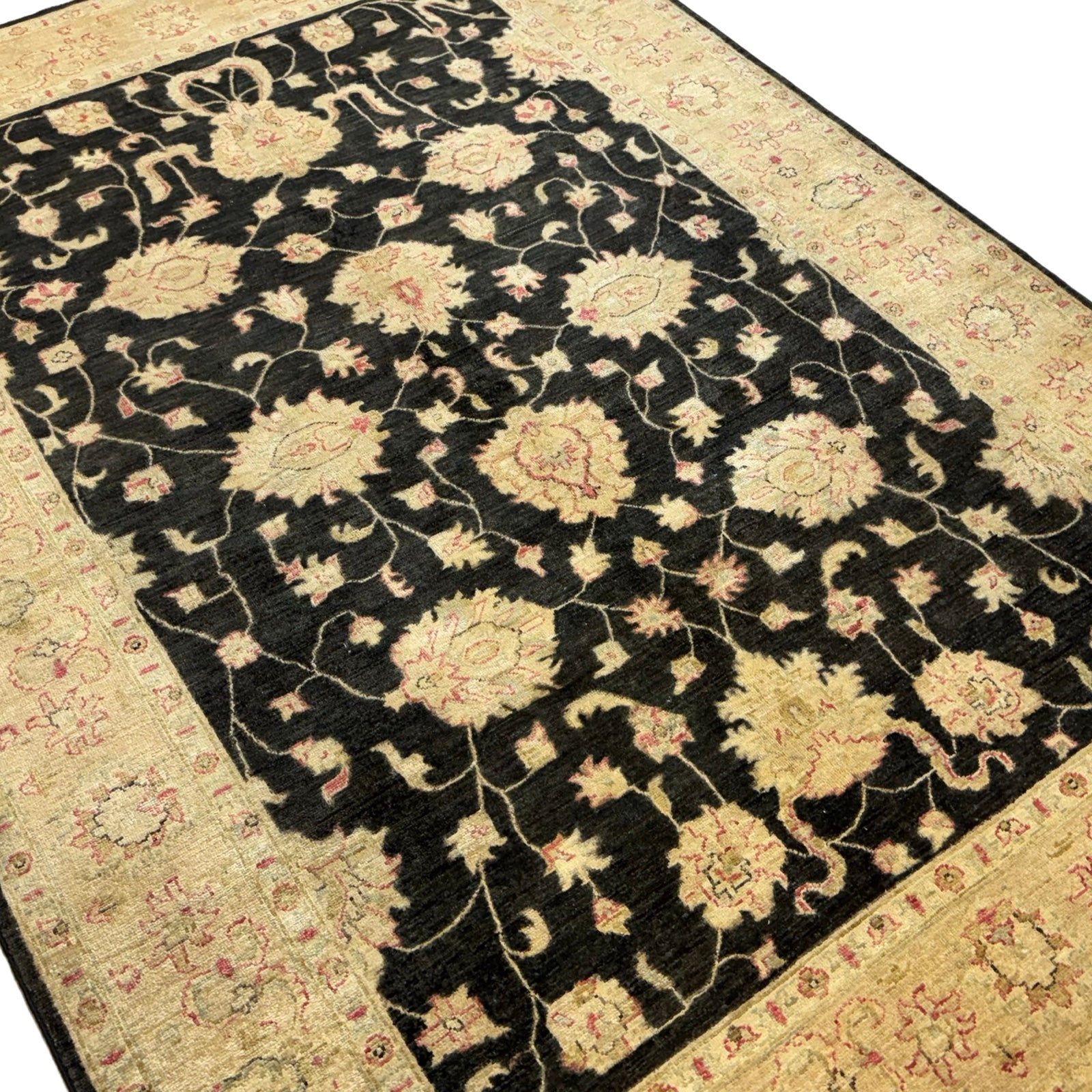 242 x 172 cm Afghan Chobi Hand-Knotted Wool Rug