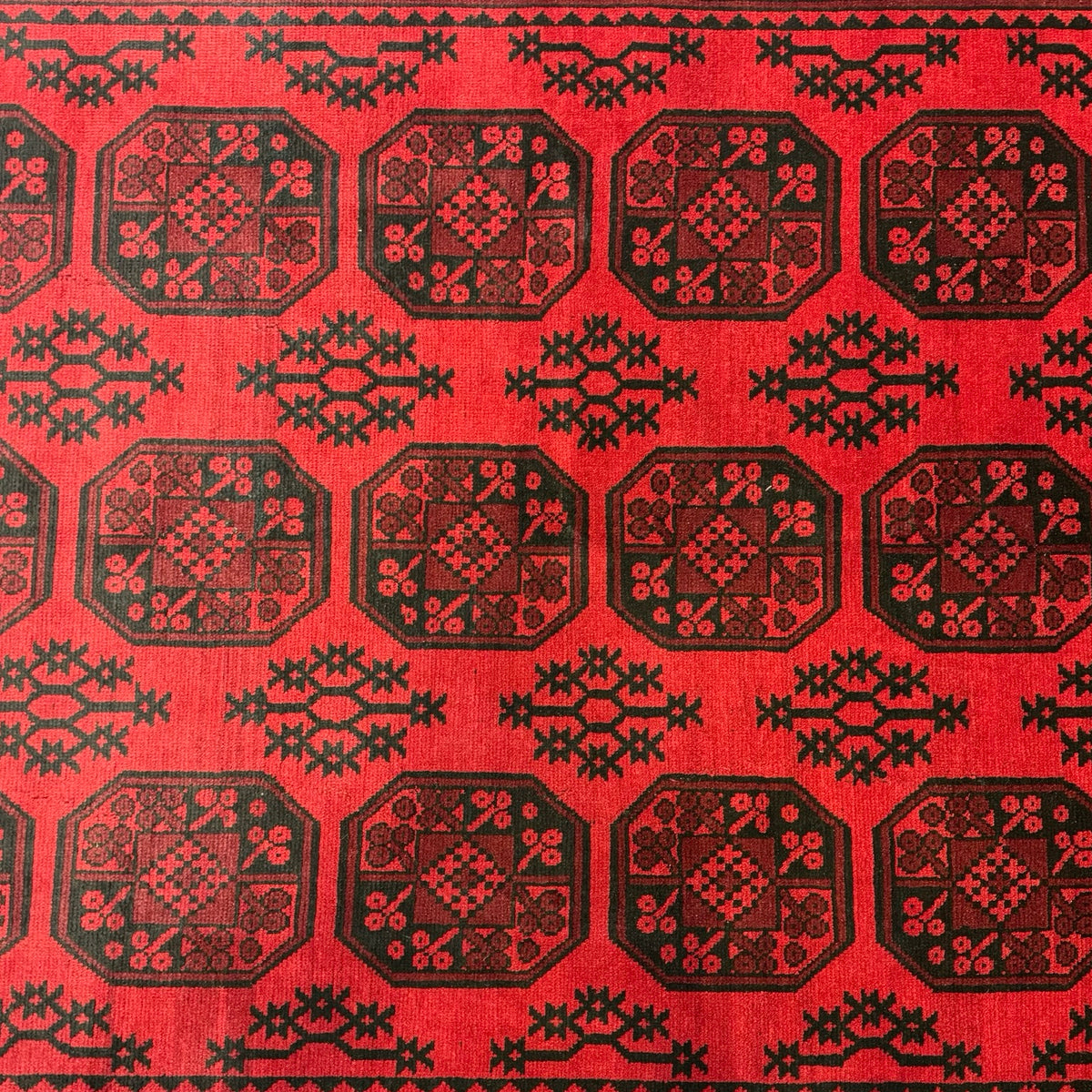 278 x 199 cm Hand Knotted Afghan Akche – Wool Rug
