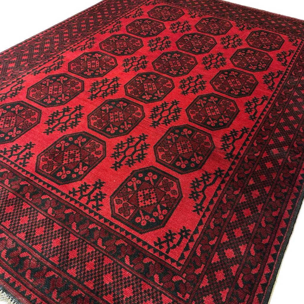 278 x 199 cm Hand Knotted Afghan Akche – Wool Rug