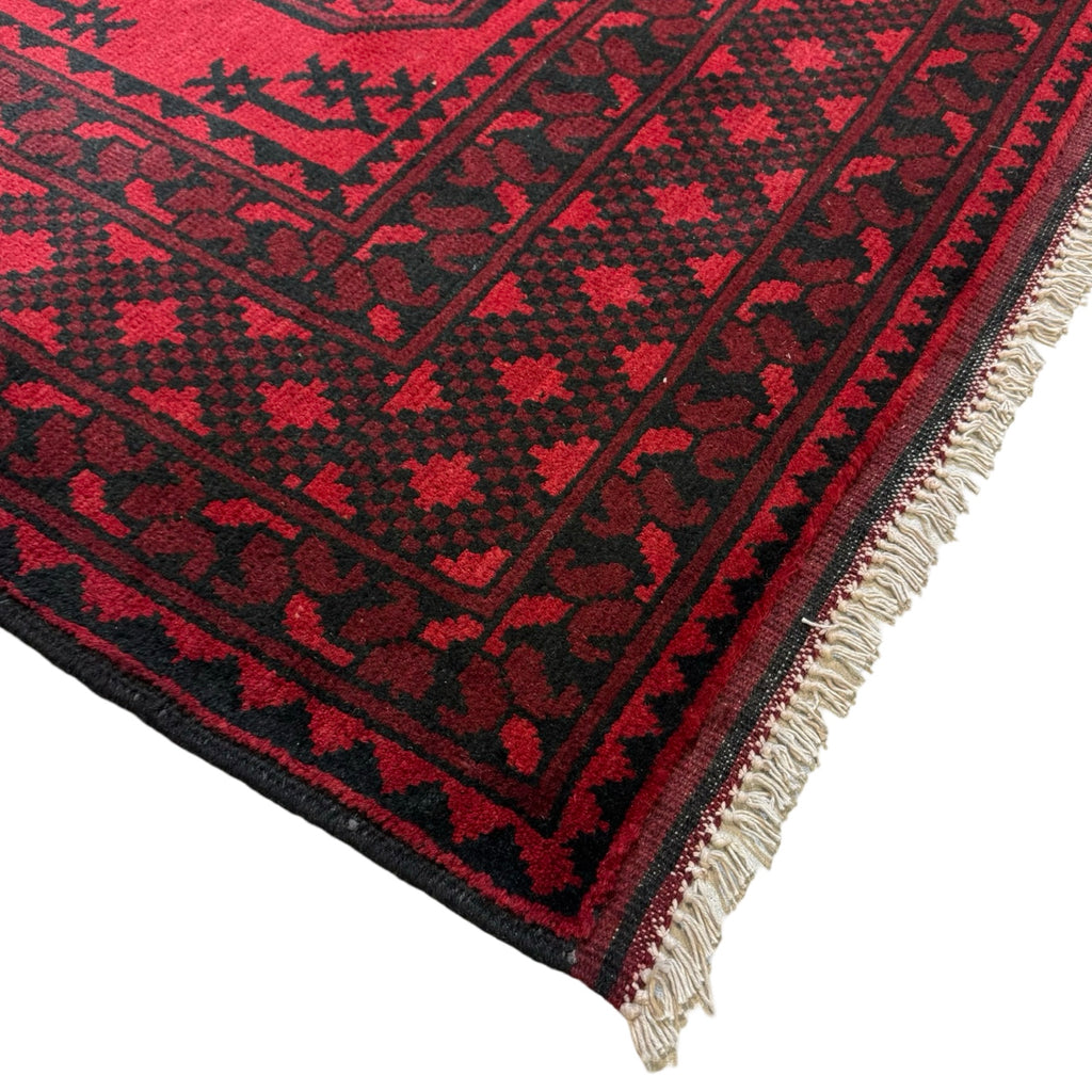 278 x 199 cm Hand Knotted Afghan Akche – Wool Rug