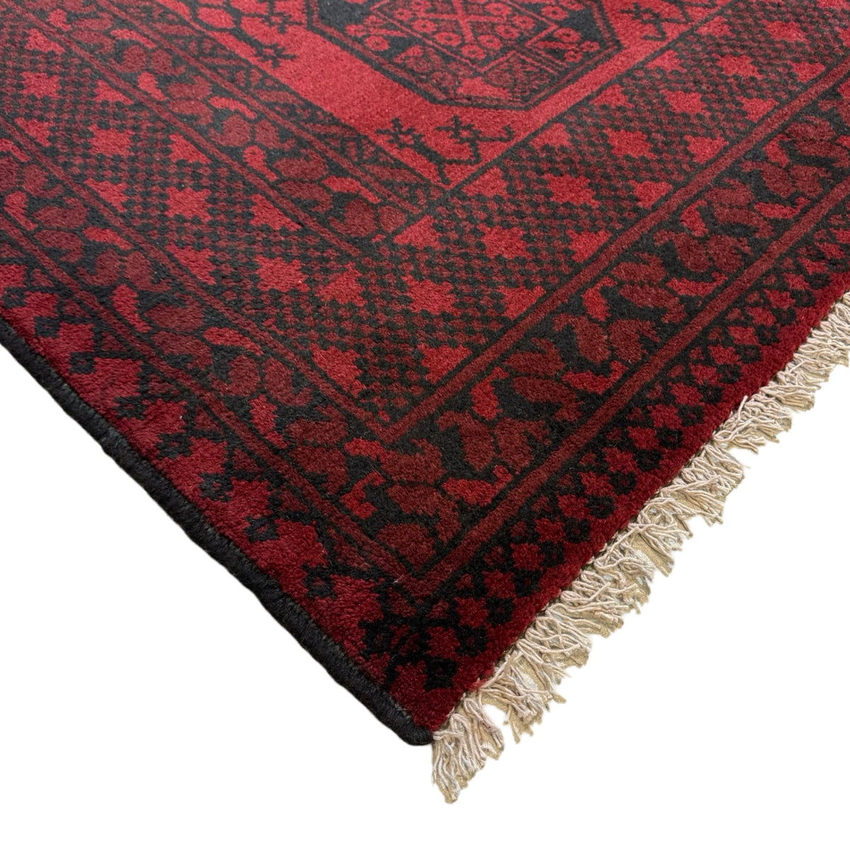 282 x 187 cm Hand Knotted Afghan Akche – Wool Rug