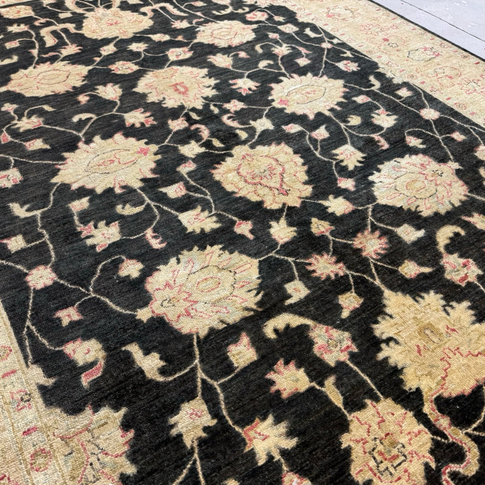 242 x 172 cm Afghan Chobi Hand-Knotted Wool Rug