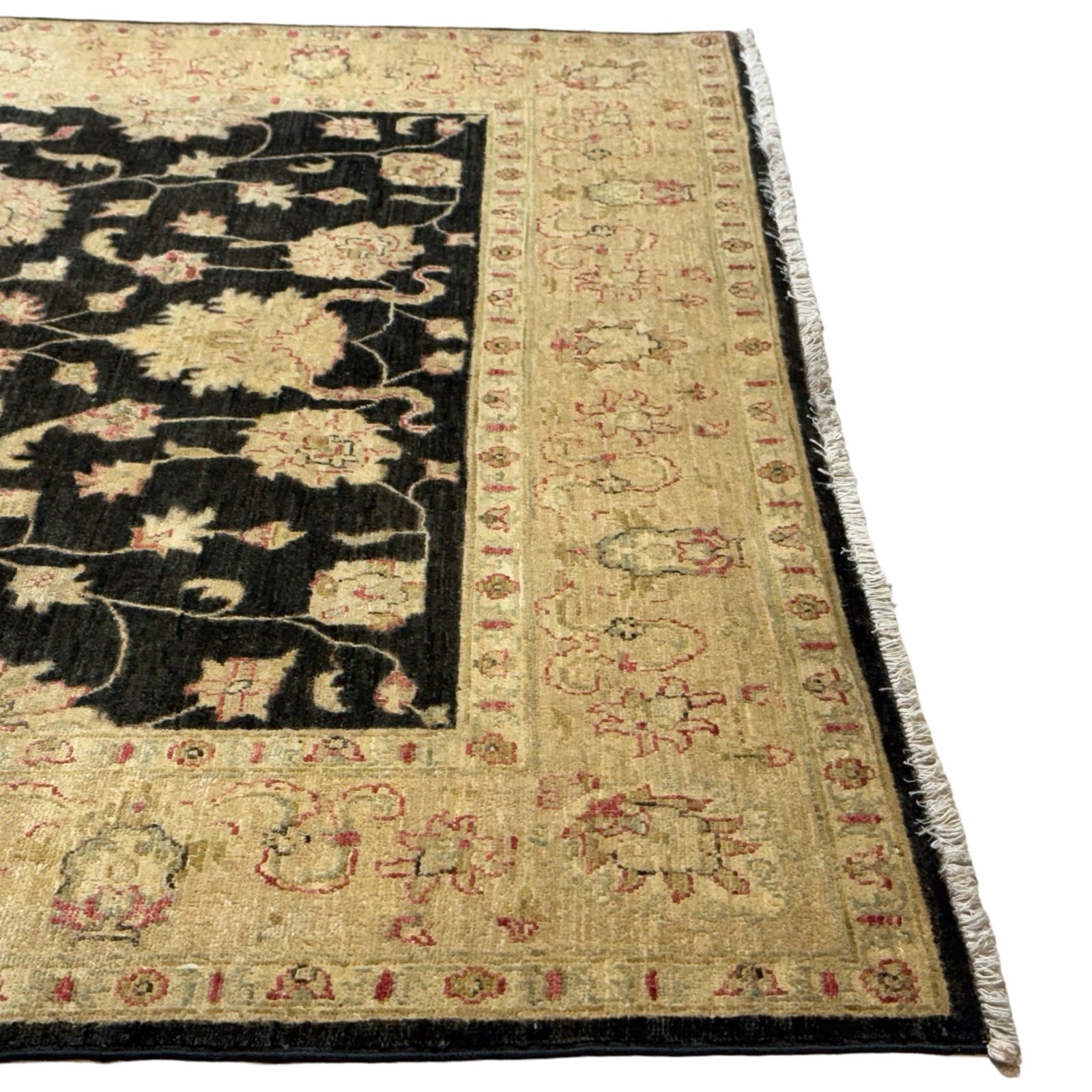 242 x 172 cm Afghan Chobi Hand-Knotted Wool Rug