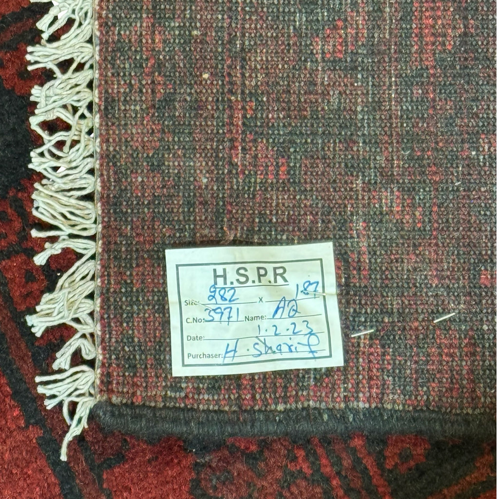 282 x 187 cm Hand Knotted Afghan Akche – Wool Rug