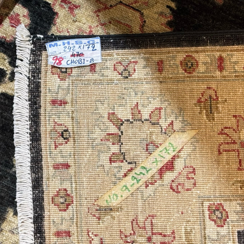 242 x 172 cm Afghan Chobi Hand-Knotted Wool Rug
