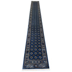 600 x 80cm Persian Bokhara – Blue Runner Rug