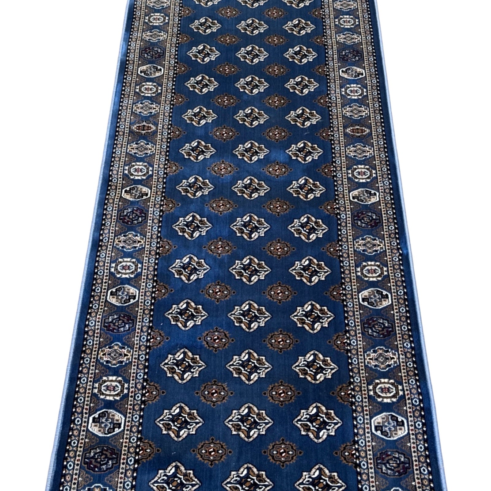 600 x 80cm Persian Bokhara – Blue Runner Rug
