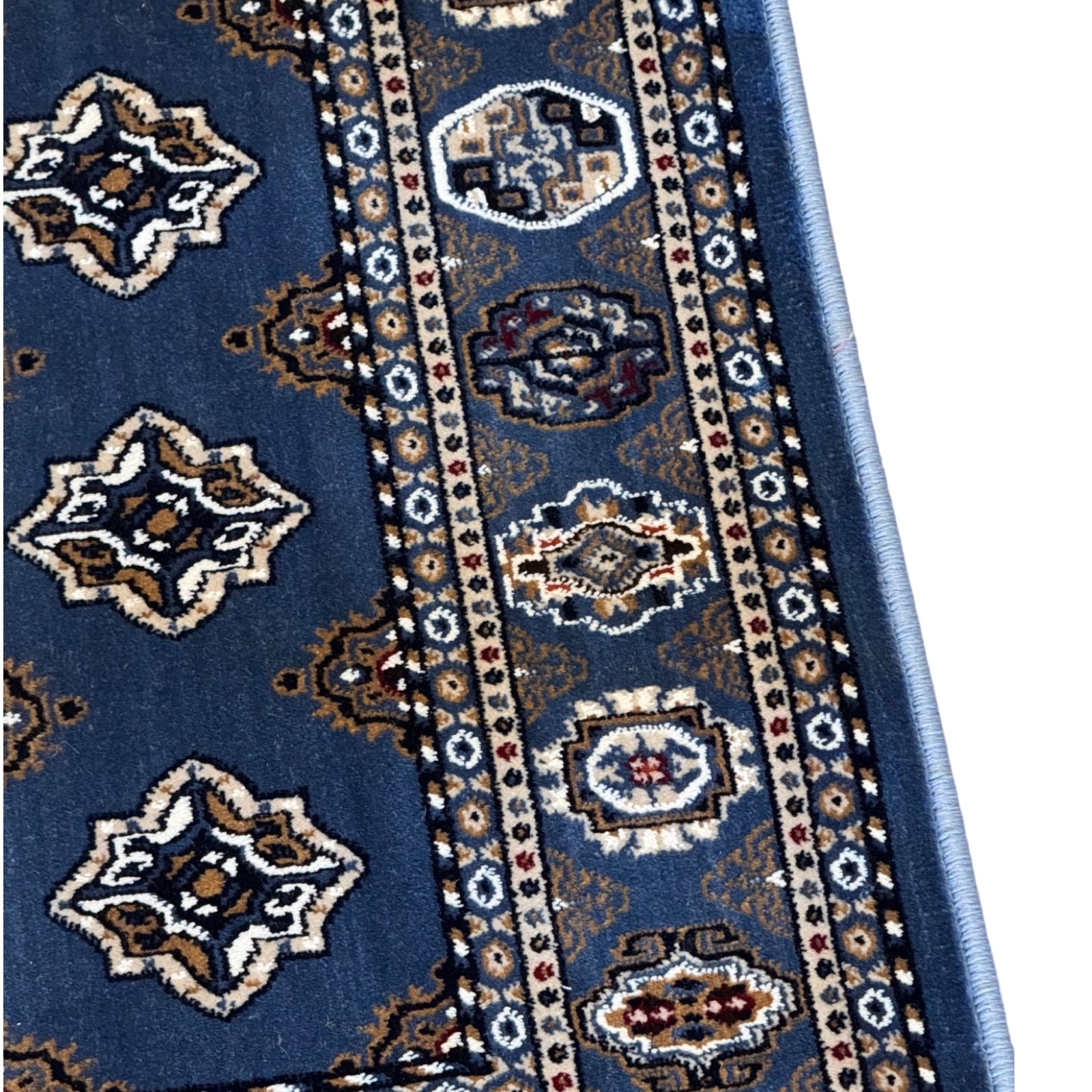 600 x 80cm Persian Bokhara – Blue Runner Rug