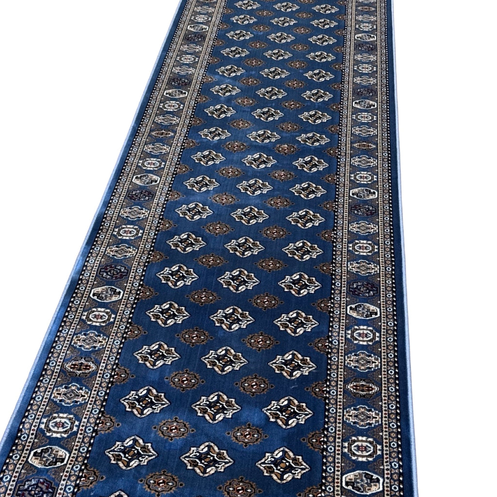 600 x 80cm Persian Bokhara – Blue Runner Rug