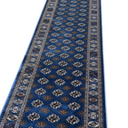 600 x 80cm Persian Bokhara – Blue Runner Rug