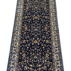 600 x 80cm All Over Floral Persian – Navy Runner Rug