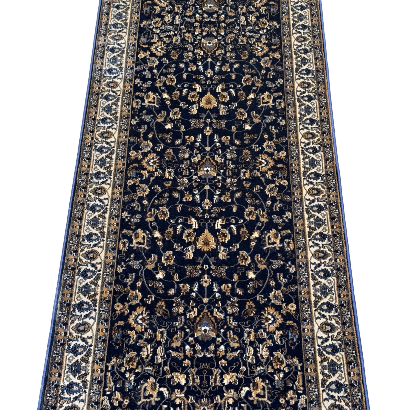 600 x 80cm All Over Floral Persian – Navy Runner Rug