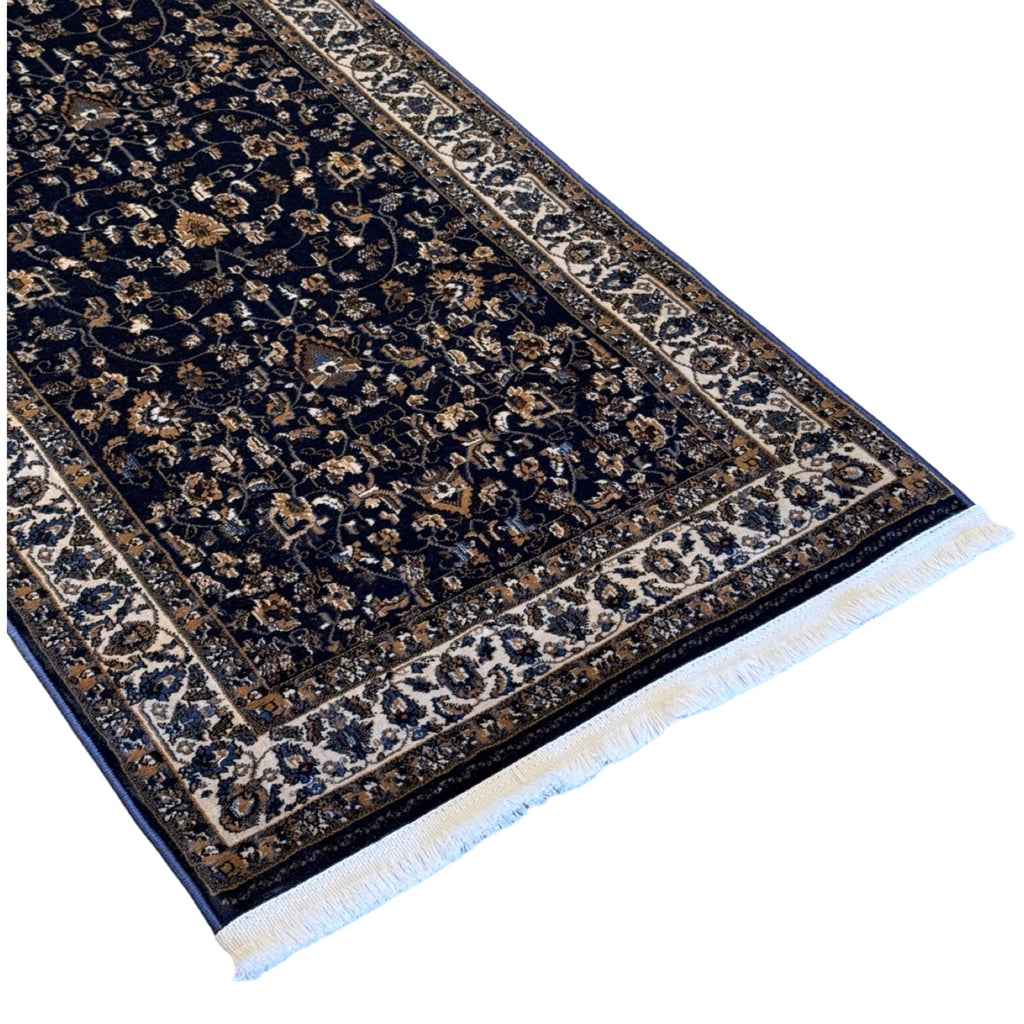 600 x 80cm All Over Floral Persian – Navy Runner Rug