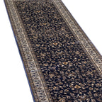 600 x 80cm All Over Floral Persian – Navy Runner Rug