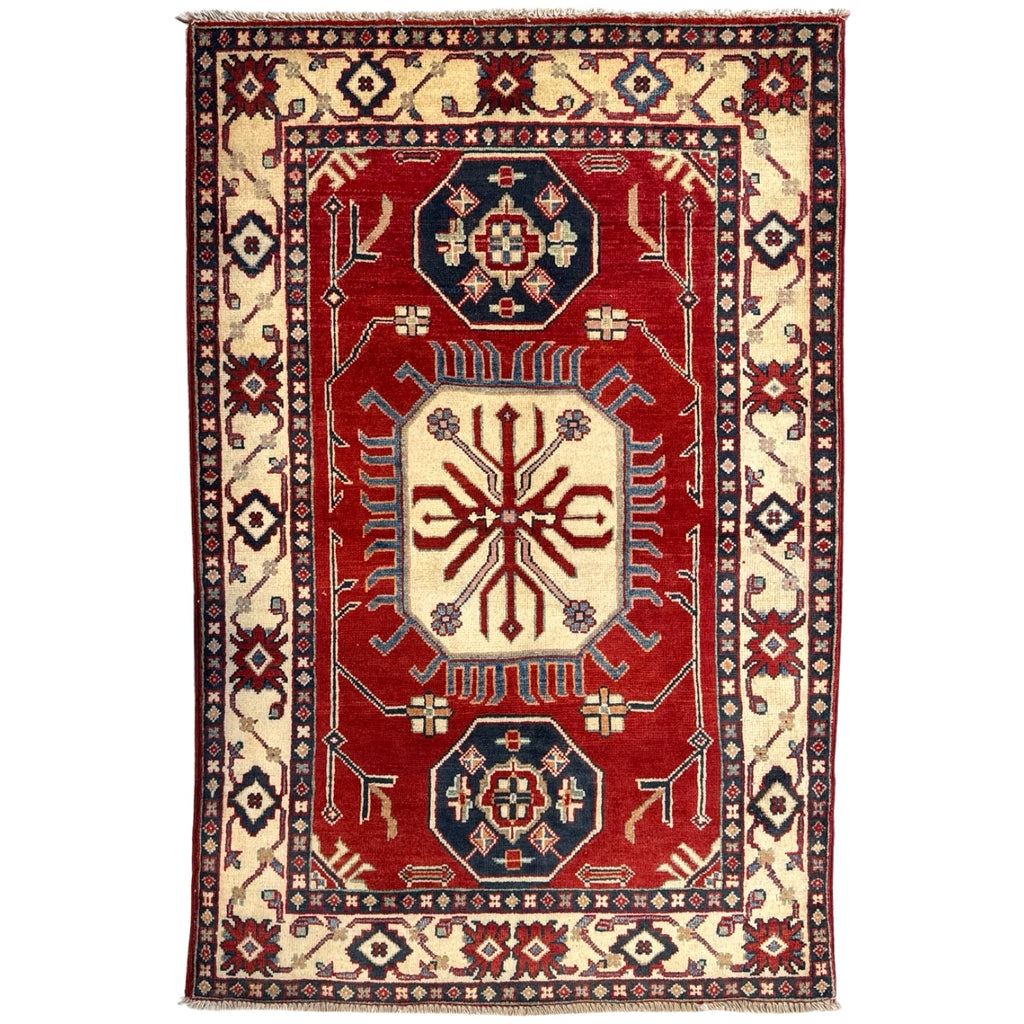 153 x 100 cm Hand Knotted Afghan Kazak – Wool Rug