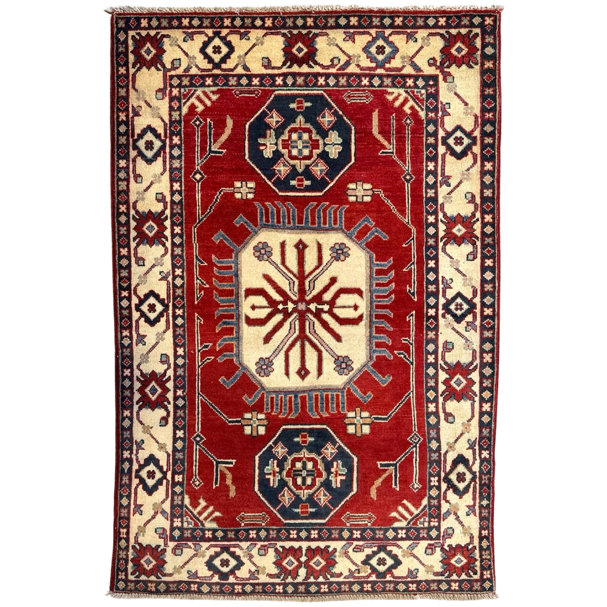 153 x 100 cm Hand Knotted Afghan Kazak – Wool Rug