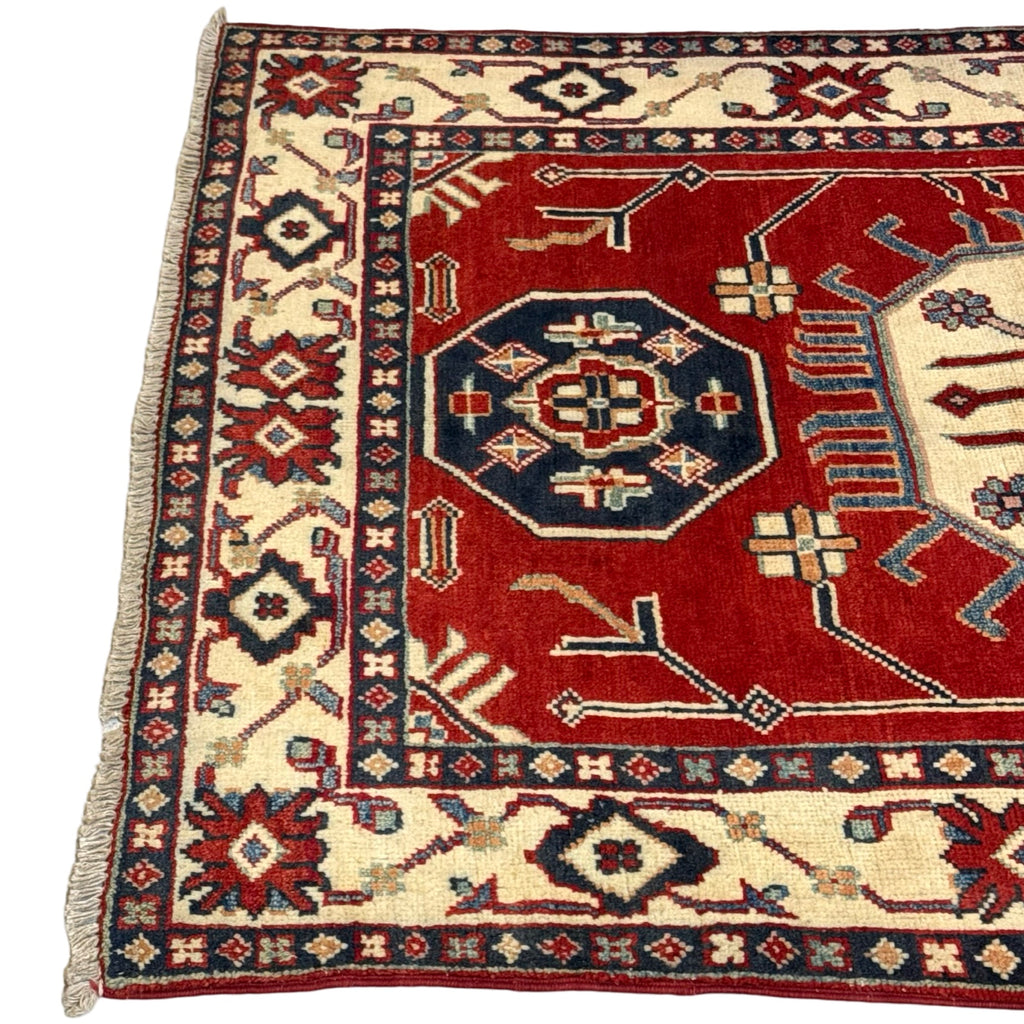 153 x 100 cm Hand Knotted Afghan Kazak – Wool Rug