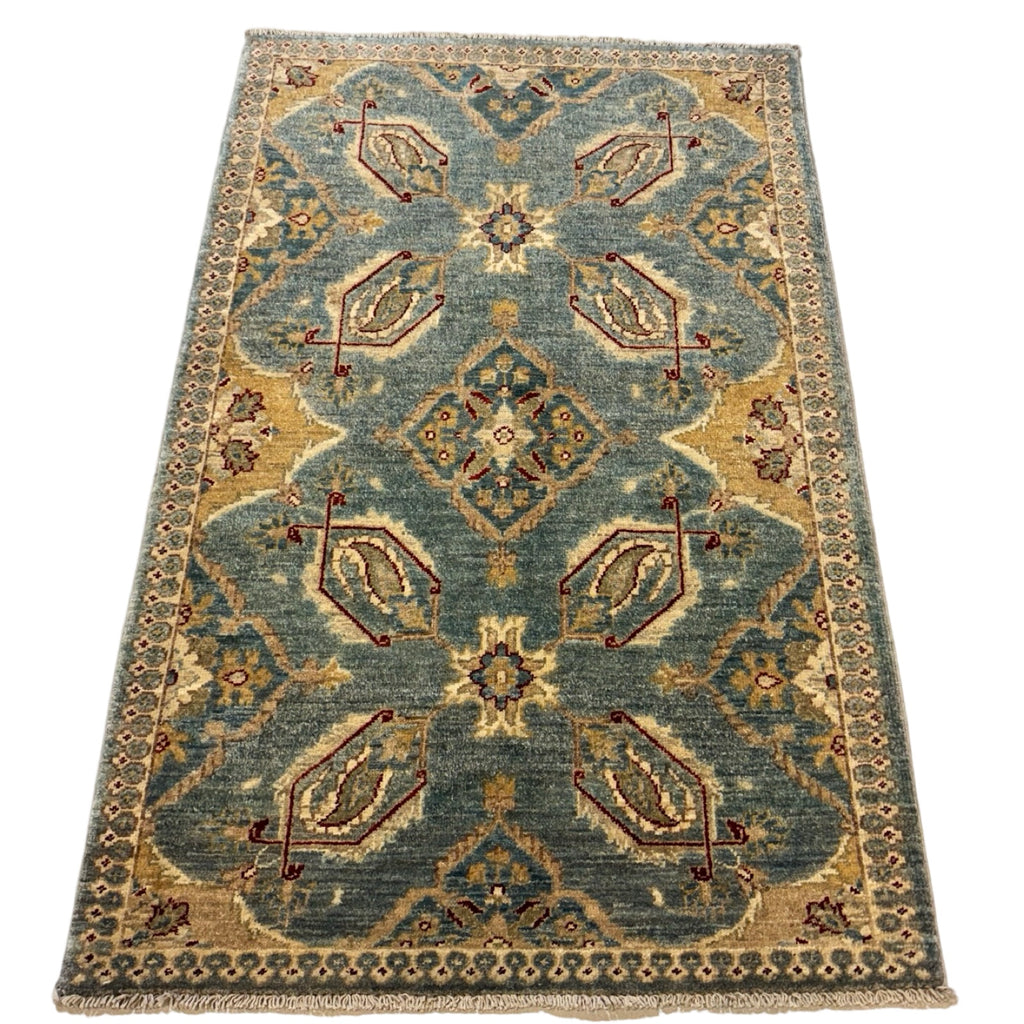 130 x 84 cm Afghan Chobi Ziegler Hand-Knotted Wool Rug