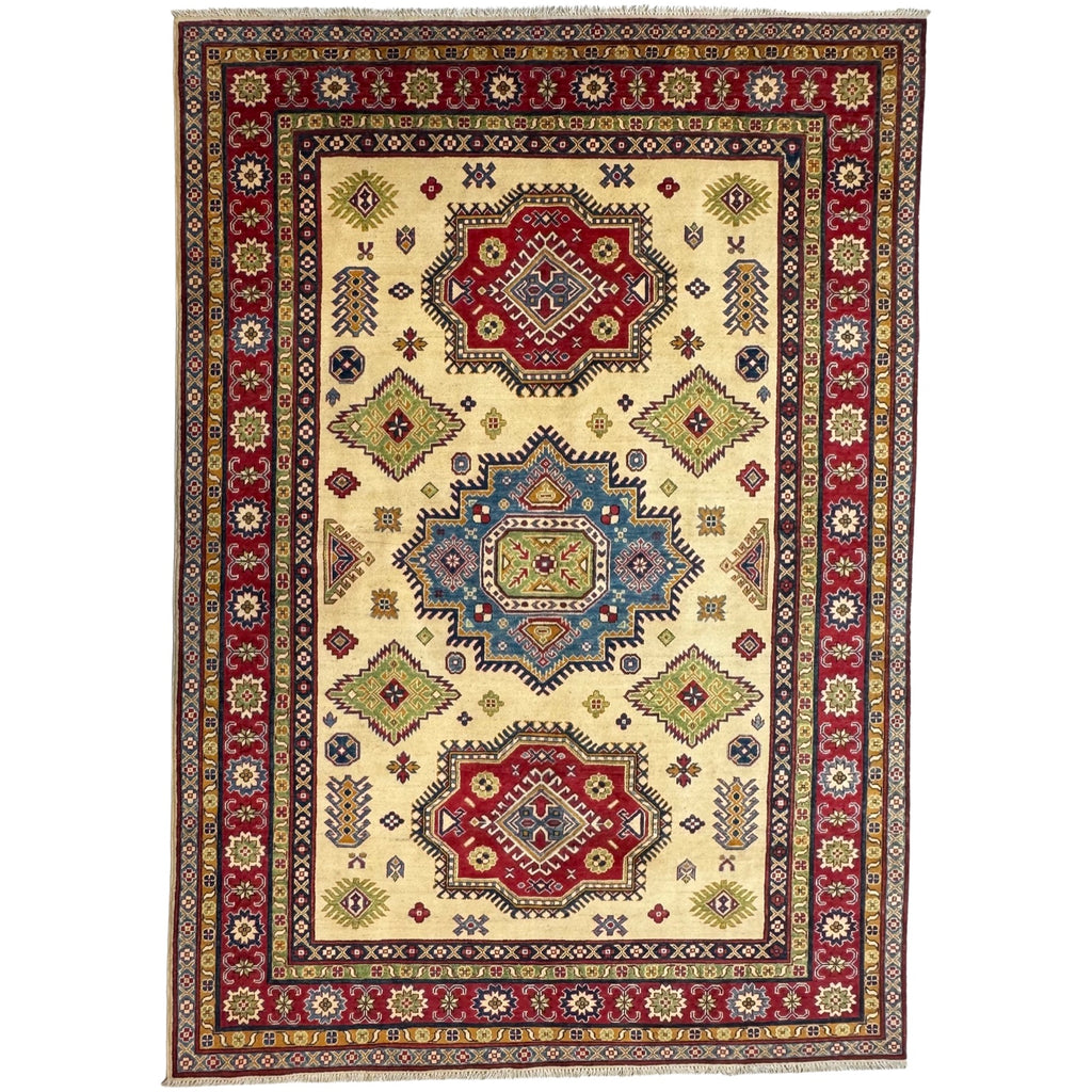 289 x 200 cm Hand Knotted Afghan Kazak Wool Rug