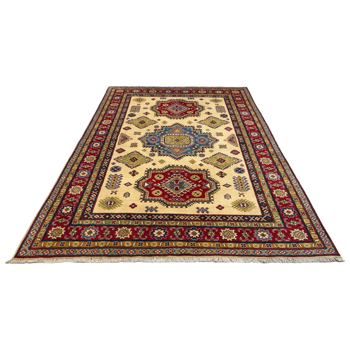289 x 200 cm Hand Knotted Afghan Kazak Wool Rug