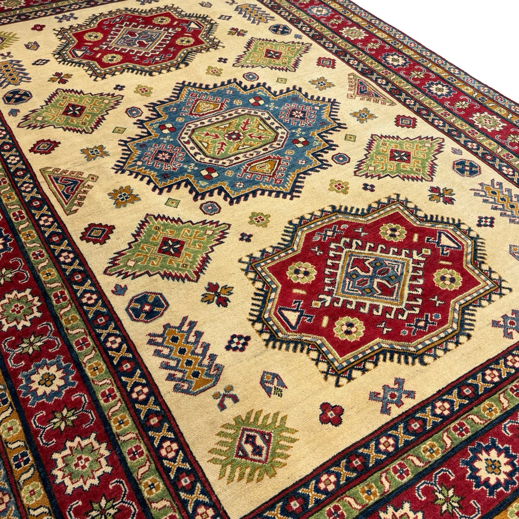 289 x 200 cm Hand Knotted Afghan Kazak Wool Rug