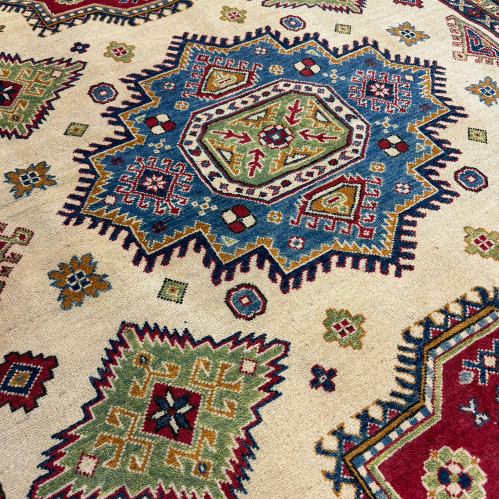 289 x 200 cm Hand Knotted Afghan Kazak Wool Rug