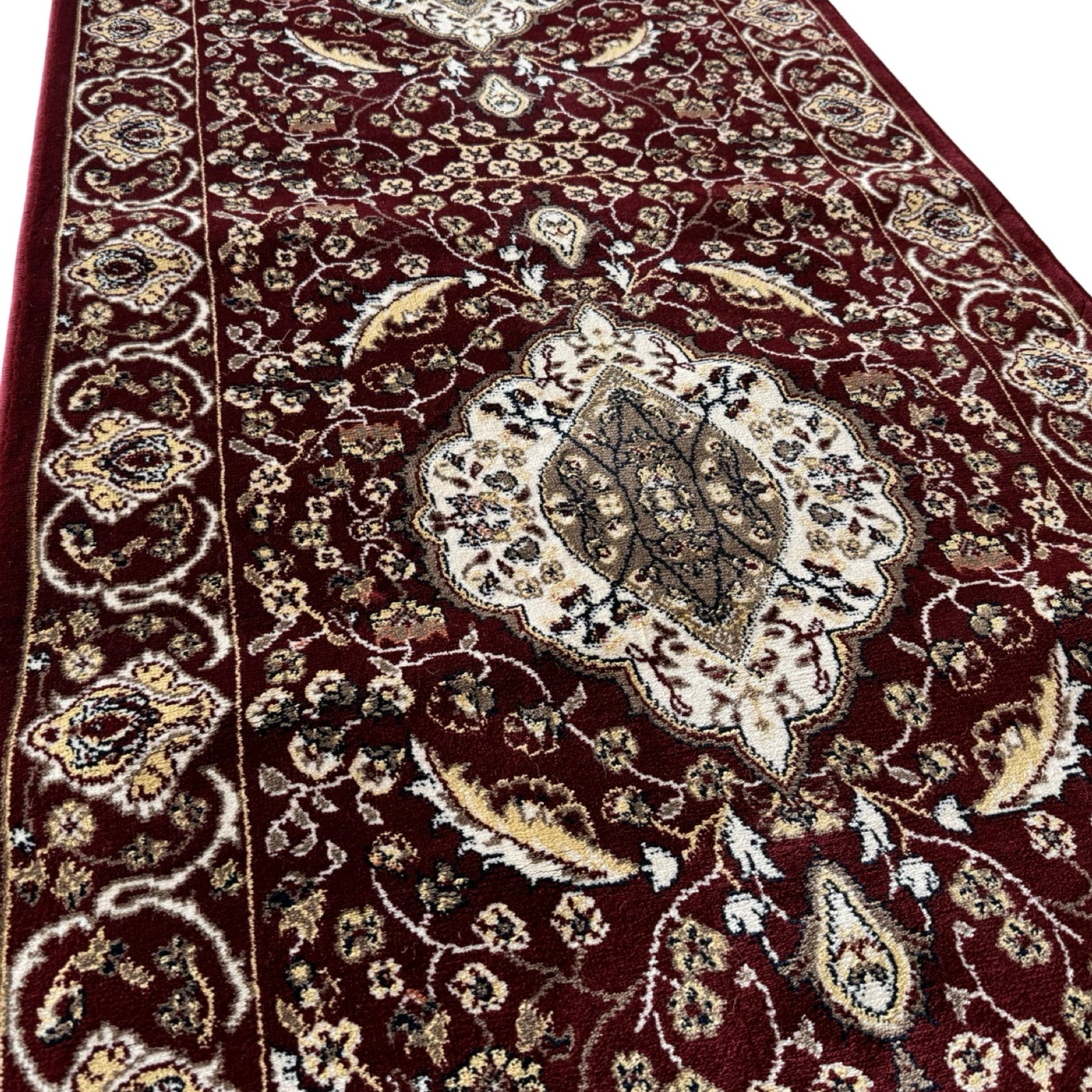 800 x 80cm Persian Mashad, Maroon Runner Rug
