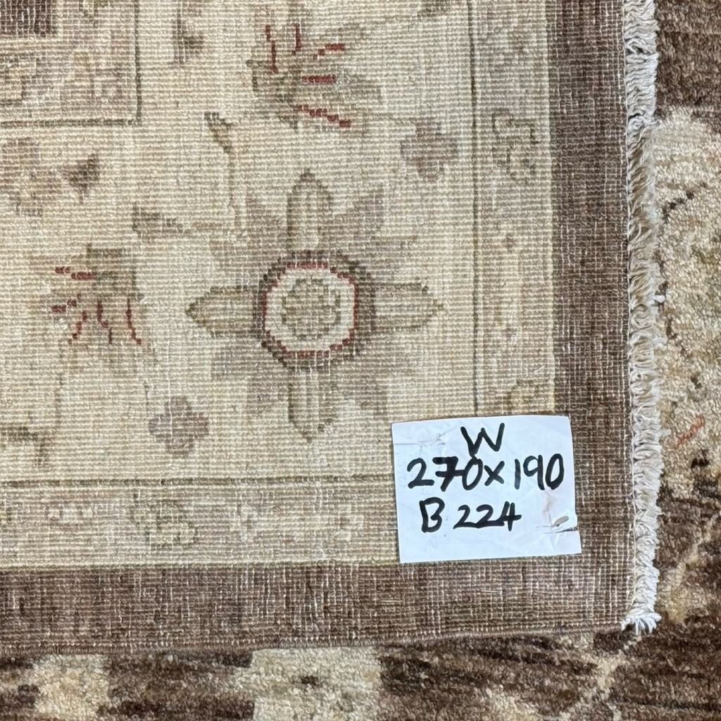 270 x 190 cm Afghan Chobi Ziegler Hand-Knotted Wool Rug