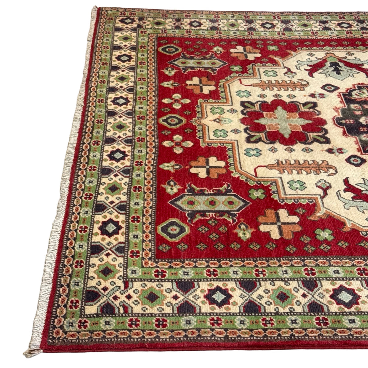 197 x 145 cm Hand Knotted Afghan Kazak Wool Rug