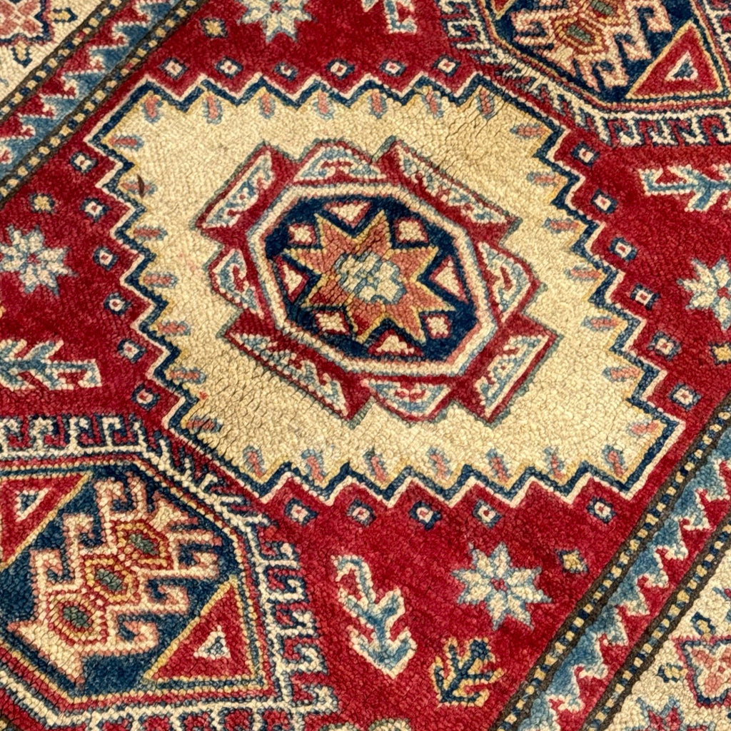 122 x 95 cm Hand Knotted Afghan Kazak – Wool Rug