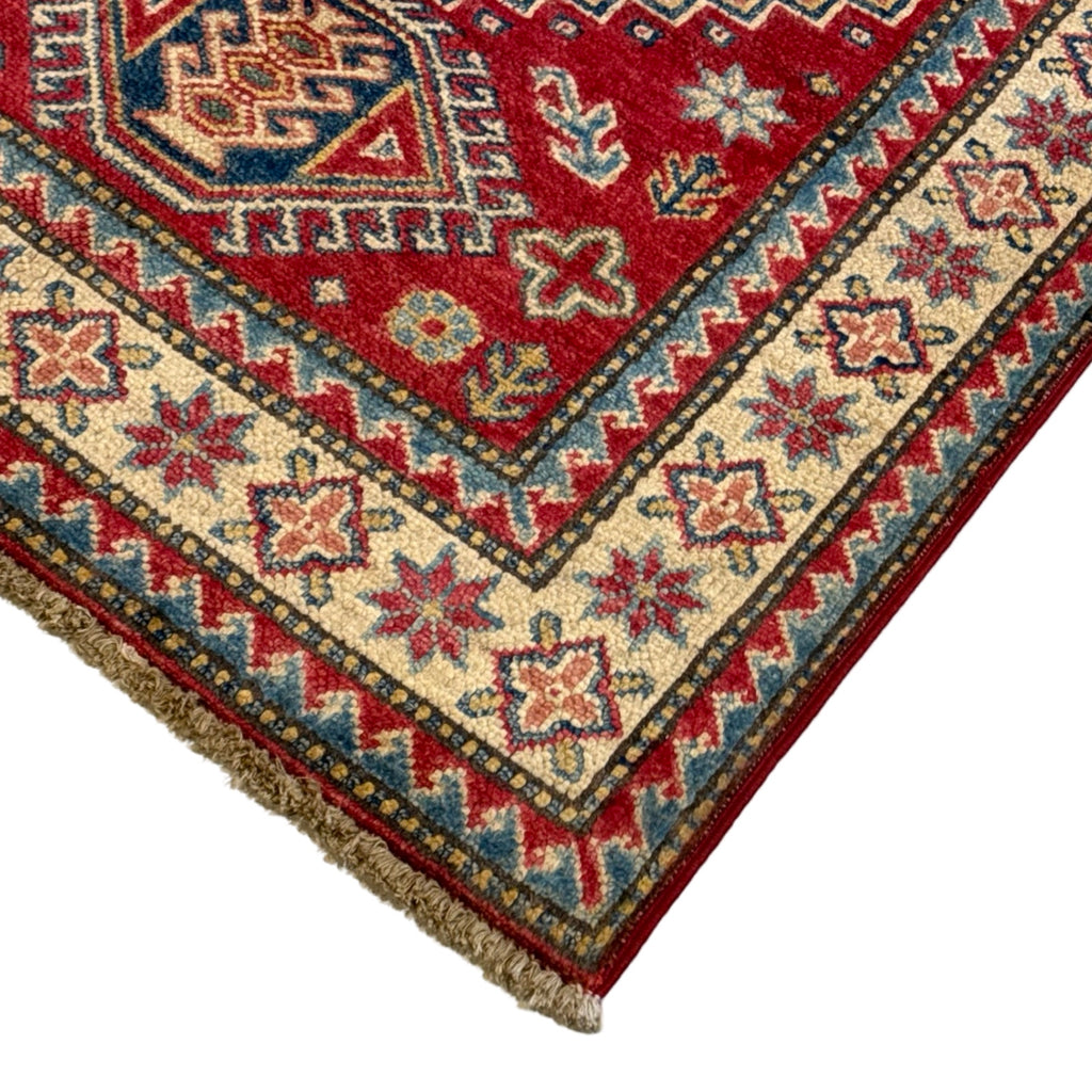 122 x 95 cm Hand Knotted Afghan Kazak – Wool Rug