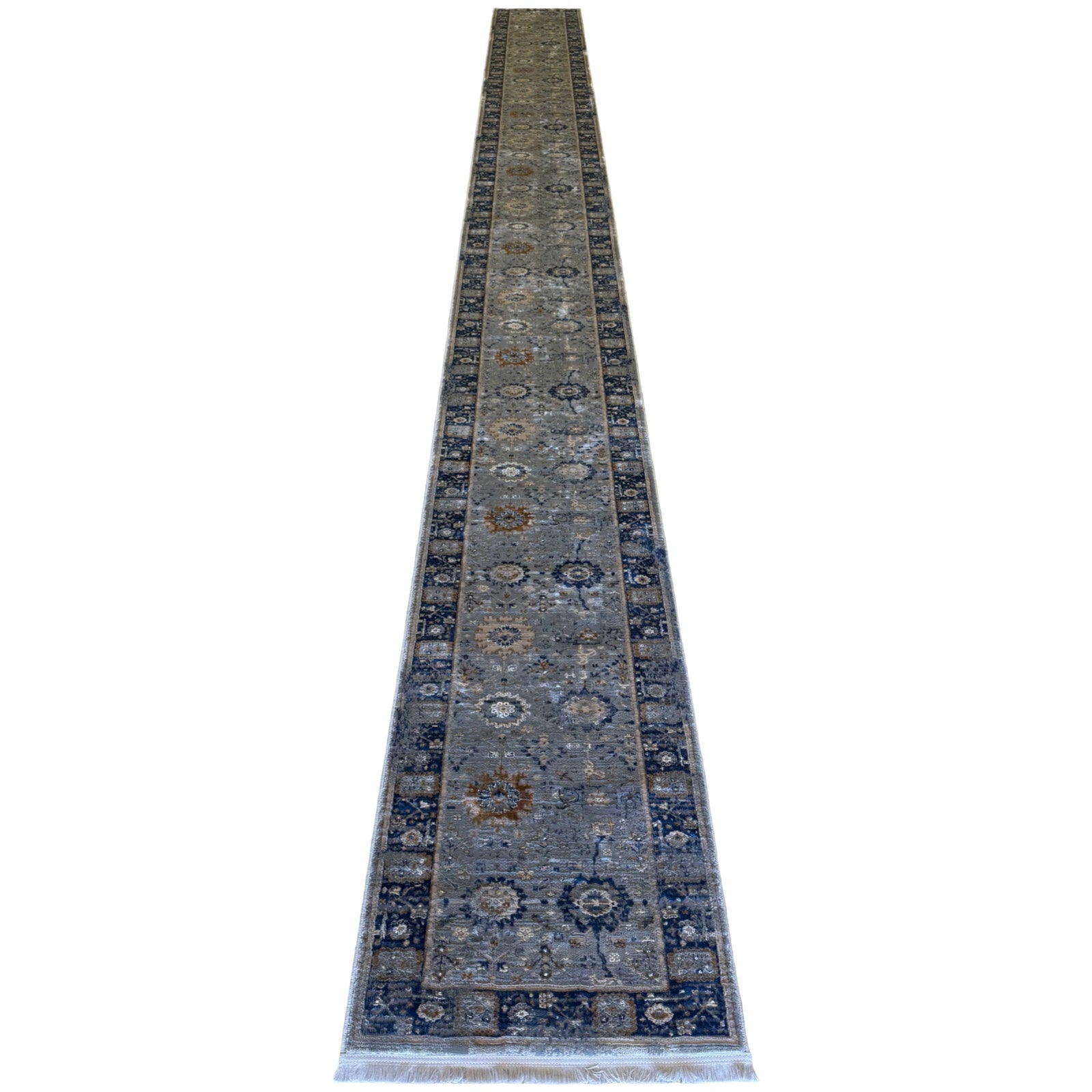 800 x 80cm Vintage Persian, Grey Blue Runner Rug