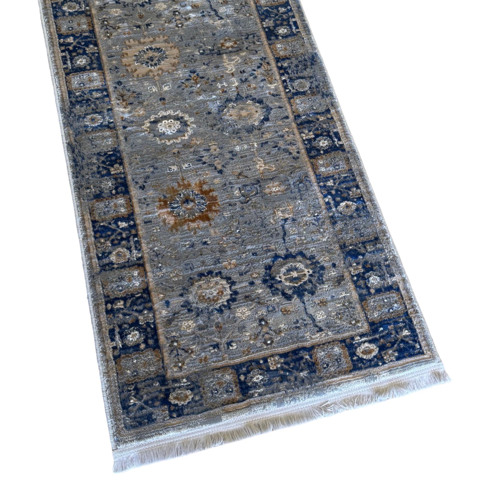 800 x 80cm Vintage Persian, Grey Blue Runner Rug