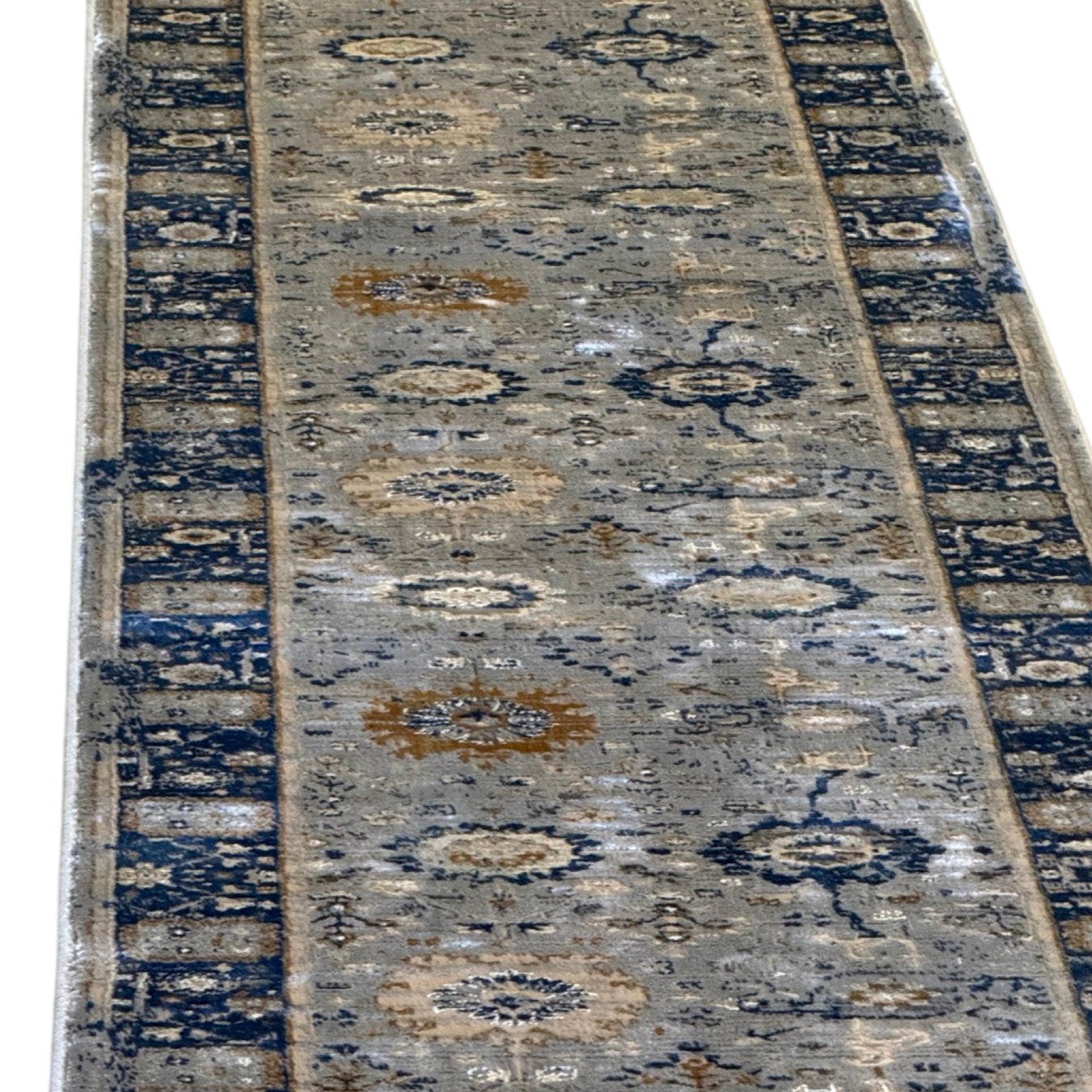 800 x 80cm Vintage Persian, Grey Blue Runner Rug