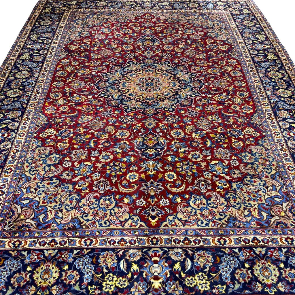 398 x 298 cm Hand-Knotted Mashad Persian Wool Rug