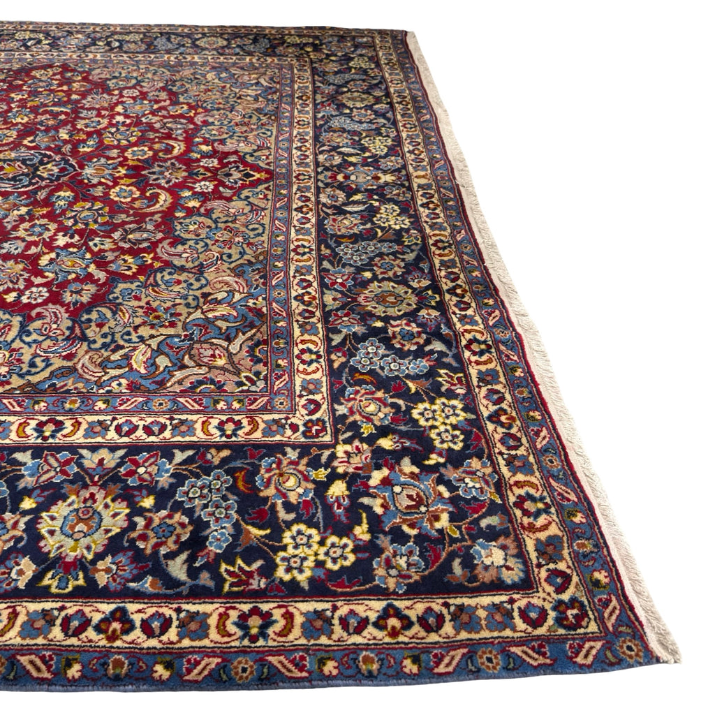 398 x 298 cm Hand-Knotted Mashad Persian Wool Rug
