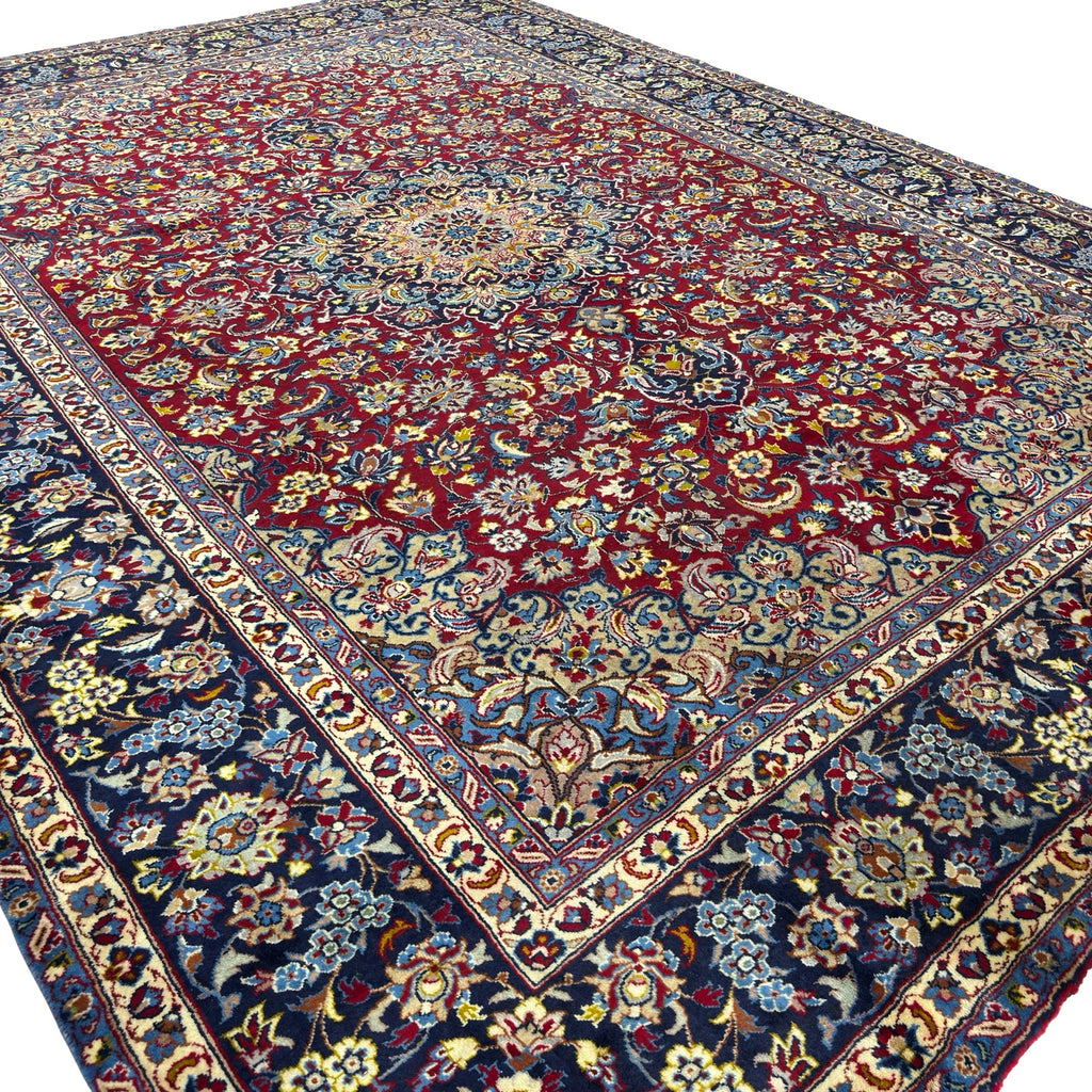 398 x 298 cm Hand-Knotted Mashad Persian Wool Rug