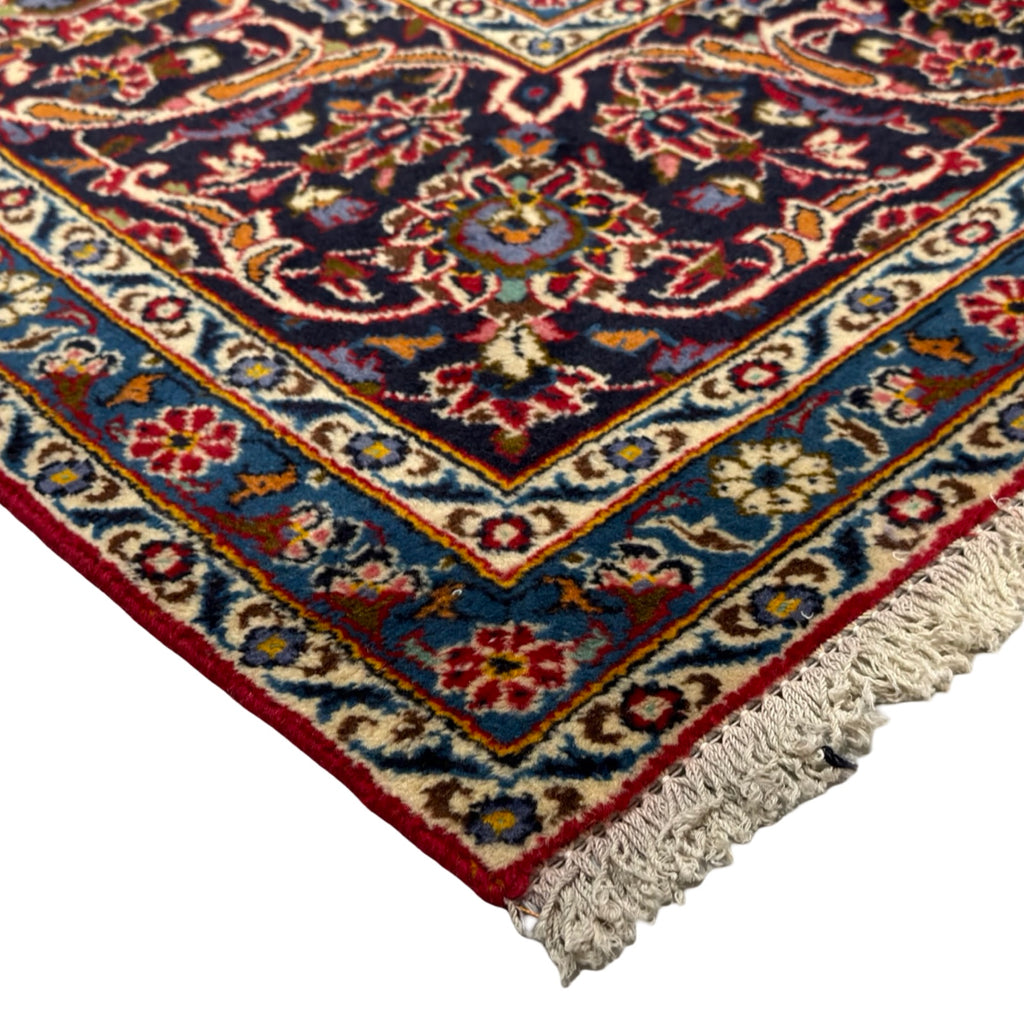 412 x 270 cm Hand-Knotted Persian Kashan Wool Rug