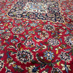 412 x 270 cm Hand-Knotted Persian Kashan Wool Rug